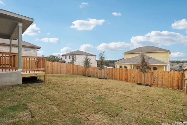 view of yard with a deck