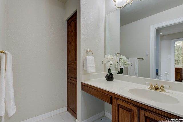 bathroom featuring vanity and tile patterned floors