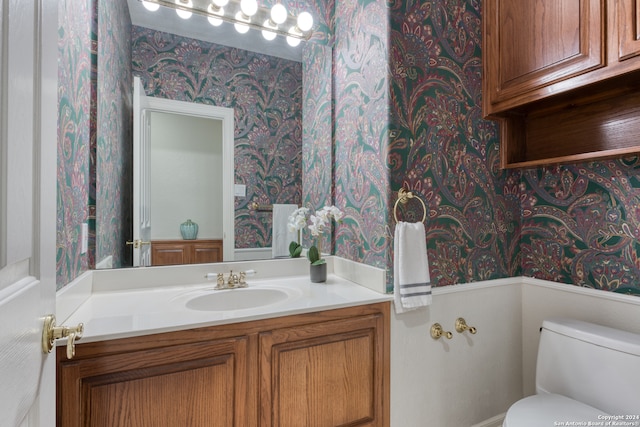 bathroom with toilet and vanity