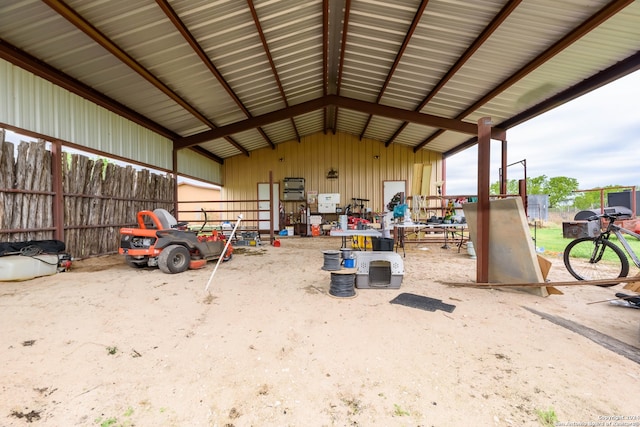 view of garage