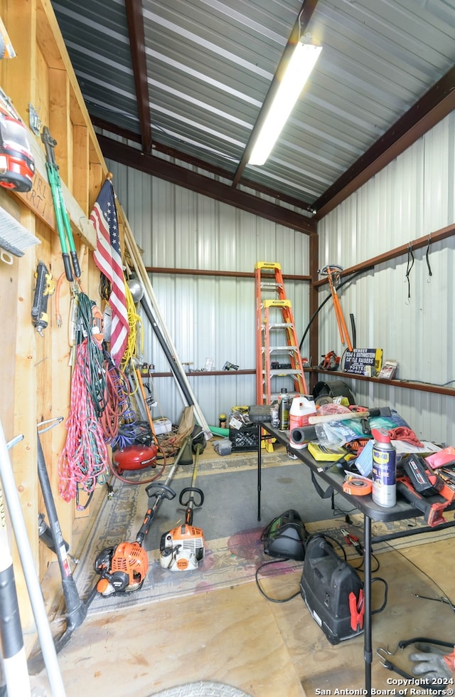 view of garage