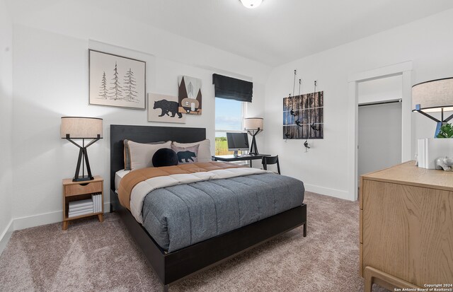 bedroom with carpet floors