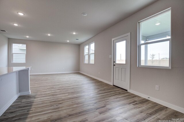 entrance foyer featuring light hardwood / wood-style floors