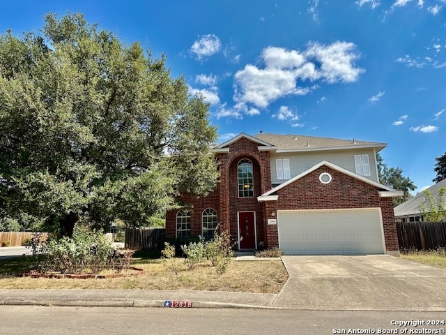 view of front of property featuring a garage