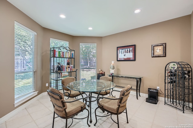 dining space with plenty of natural light