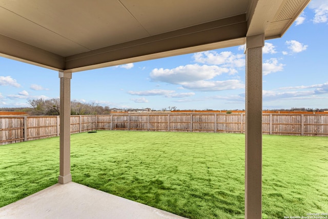 view of yard with a patio area