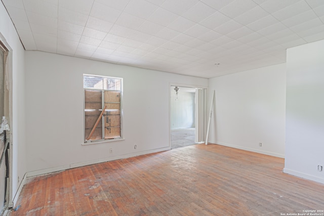 empty room with light wood-type flooring