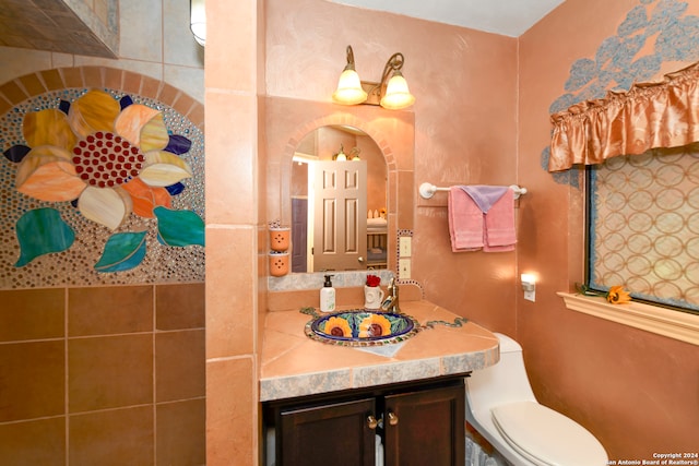 bathroom with vanity and toilet