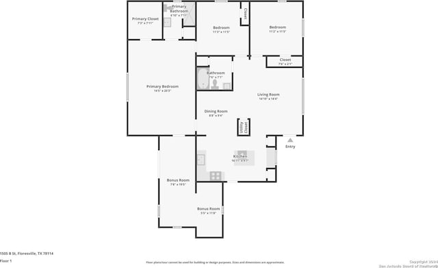 1505 B St, Floresville, TX 78114 - home floor plan