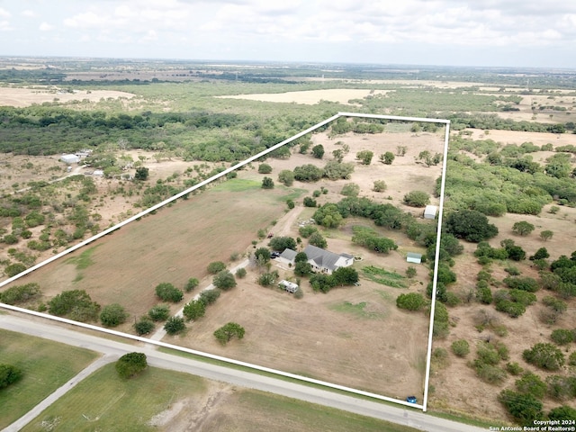 drone / aerial view with a rural view