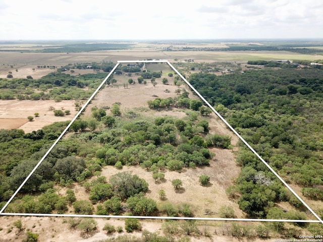 drone / aerial view with a rural view