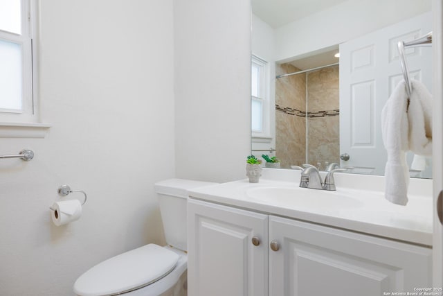 bathroom with toilet and vanity