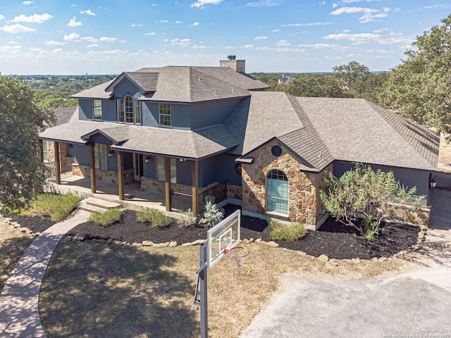 view of front of property with covered porch