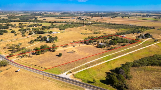 aerial view with a rural view