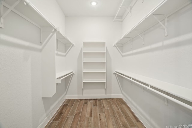 spacious closet with hardwood / wood-style floors