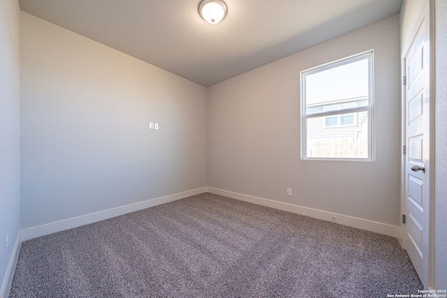 spare room with carpet and a textured ceiling