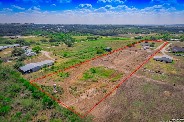 bird's eye view featuring a rural view