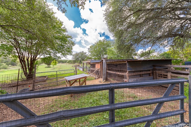 exterior space featuring a rural view