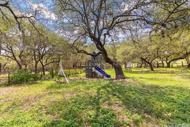 view of yard featuring a playground