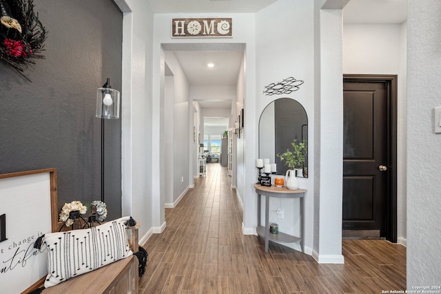 hall featuring hardwood / wood-style floors