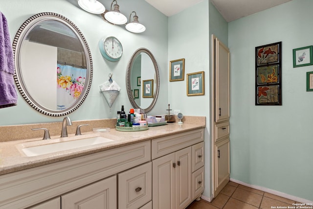 bathroom featuring vanity and tile patterned floors