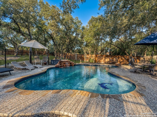 view of pool with a patio area