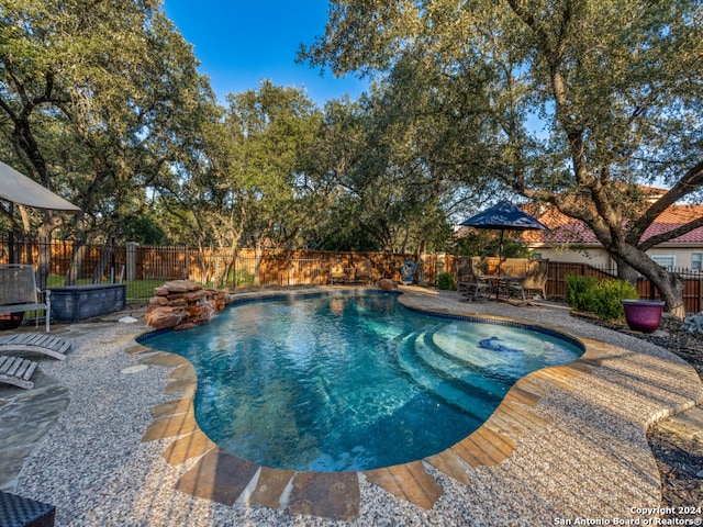 view of pool with a patio