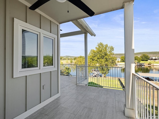 balcony with a water view