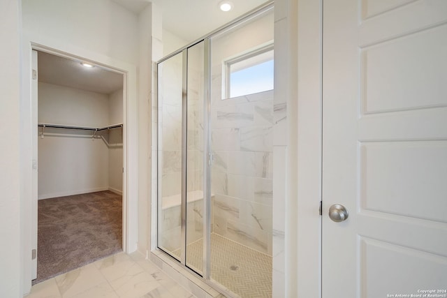 bathroom featuring walk in shower