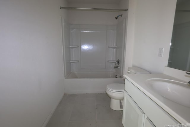 10335 Tule Creek Frk, San Antonio, TX 78252 - bathroom featuring toilet, vanity, tile patterned flooring, and tub / shower combination