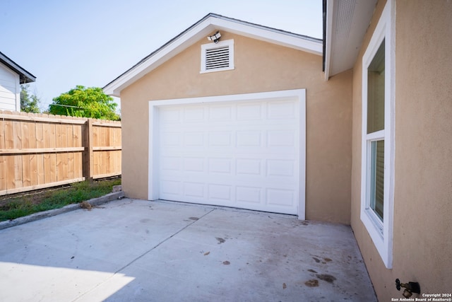 view of garage