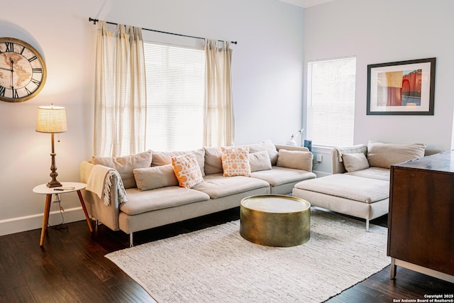 117 Fairview Ave, San Antonio, TX 78223 - living area featuring dark wood-type flooring and baseboards