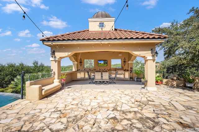 view of patio / terrace with a gazebo