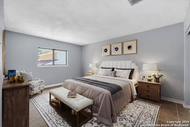 view of tiled bedroom