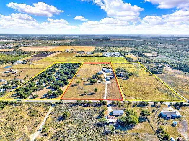 aerial view with a rural view