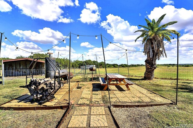 6776 Green Valley Rd, Cibolo, TX 78108 - wooden terrace with outdoor dining area