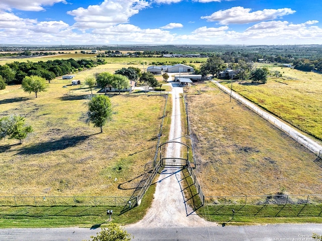 drone / aerial view with a rural view