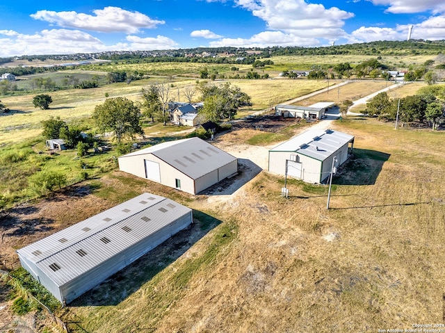 aerial view featuring a rural view