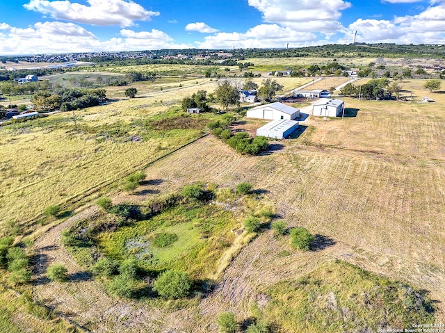 drone / aerial view with a rural view