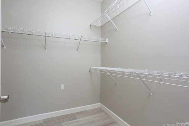 walk in closet featuring light hardwood / wood-style floors