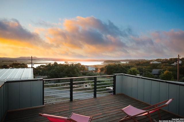 view of deck at dusk