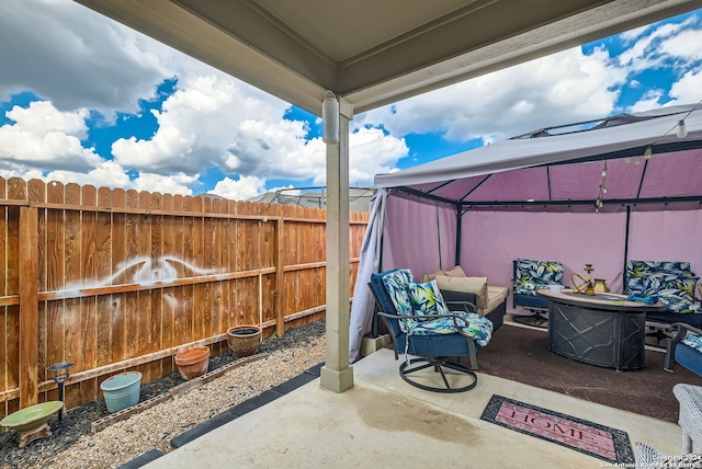 view of patio / terrace with a gazebo