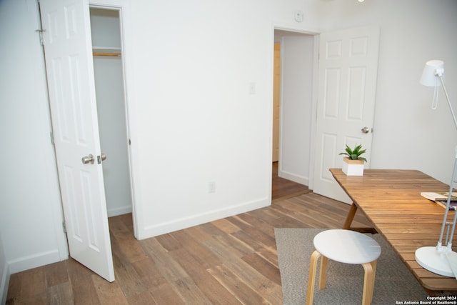 office area featuring wood-type flooring