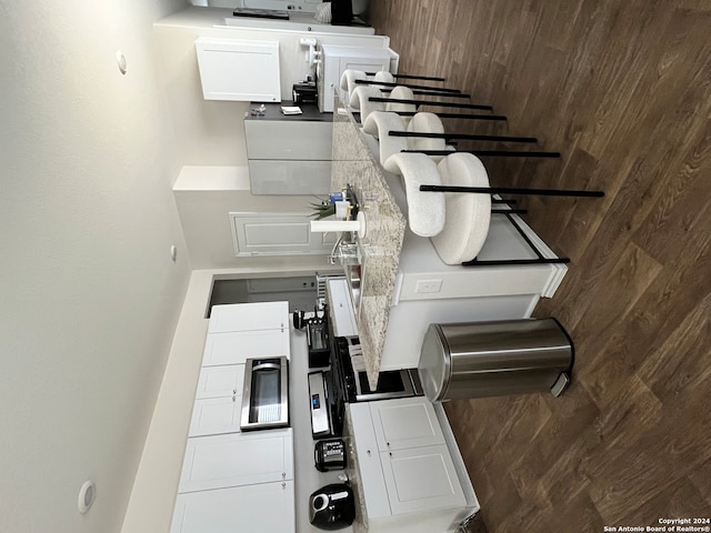 kitchen with white cabinets