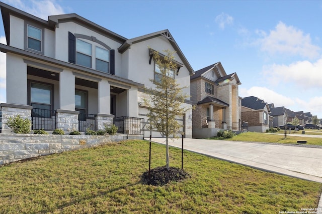 view of front facade with a front yard