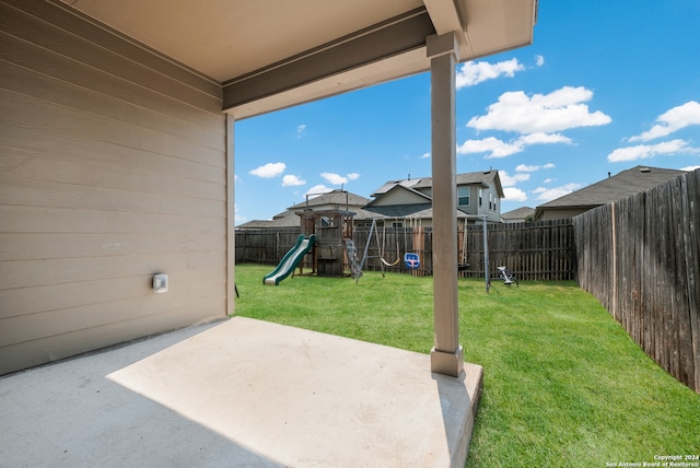 exterior space featuring a playground