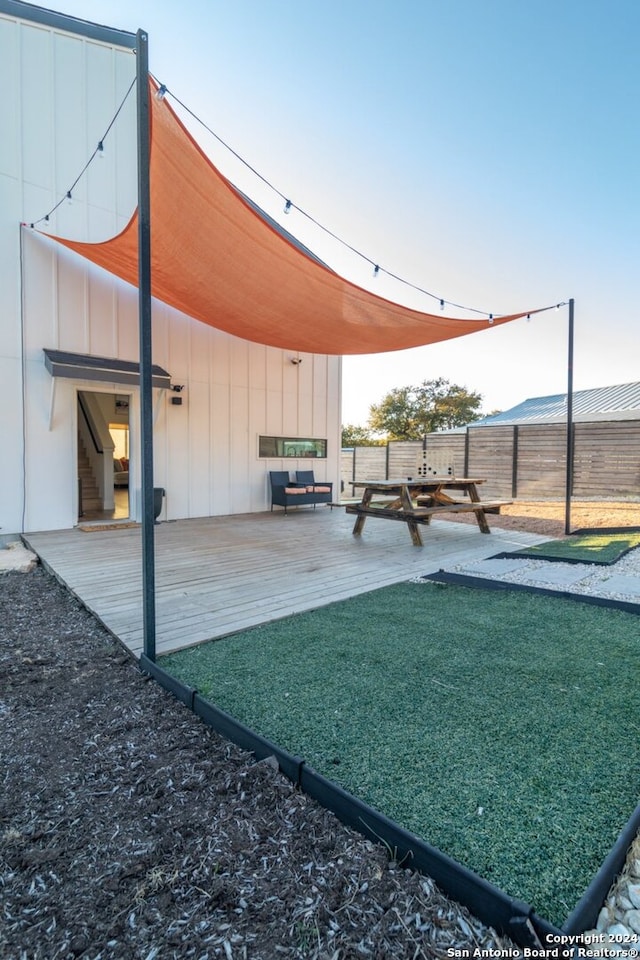 view of patio featuring a deck