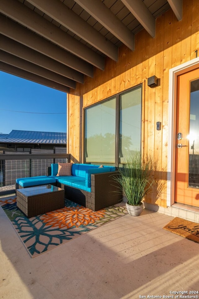 view of patio featuring an outdoor hangout area