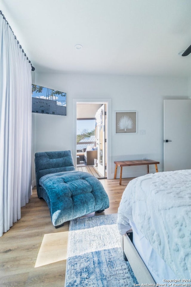 bedroom featuring wood-type flooring