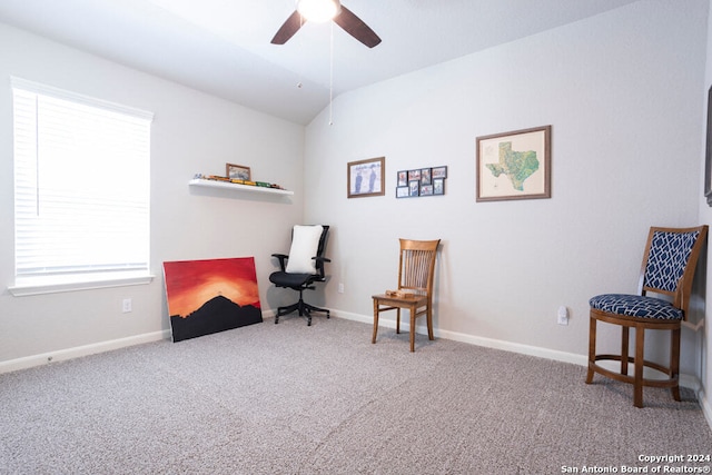 living area featuring carpet flooring and a wealth of natural light